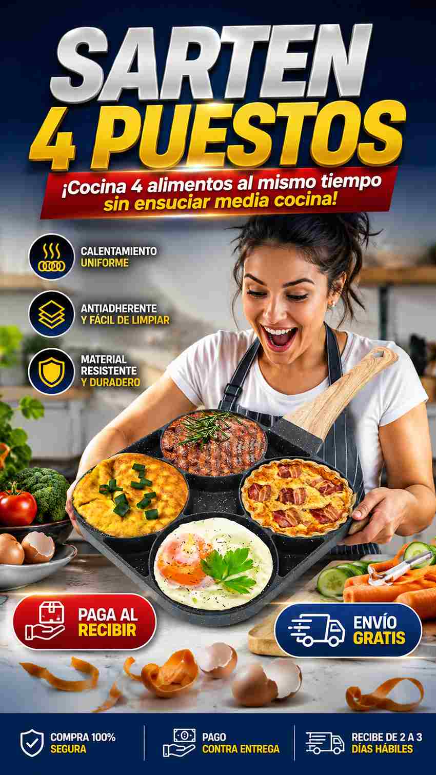 SARTEN 4 PUESTOS