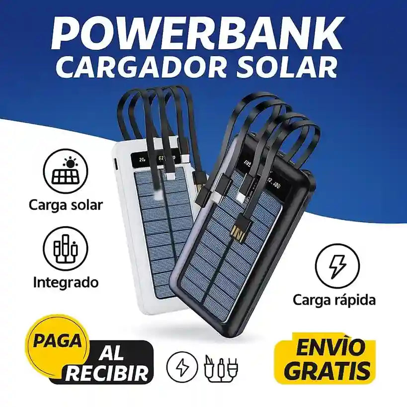 Power Bank Cargador Solar 4 en 1